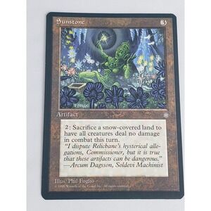 Magic The Gathering Sunstone Ice Age Artifact Phil Foglio Art MTG Card 1995